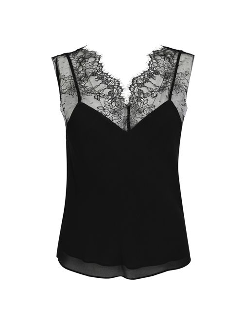 Top in gerogette di viscosa con dettagli in pizzo Patrizia Pepe | 8C0865 A692K103